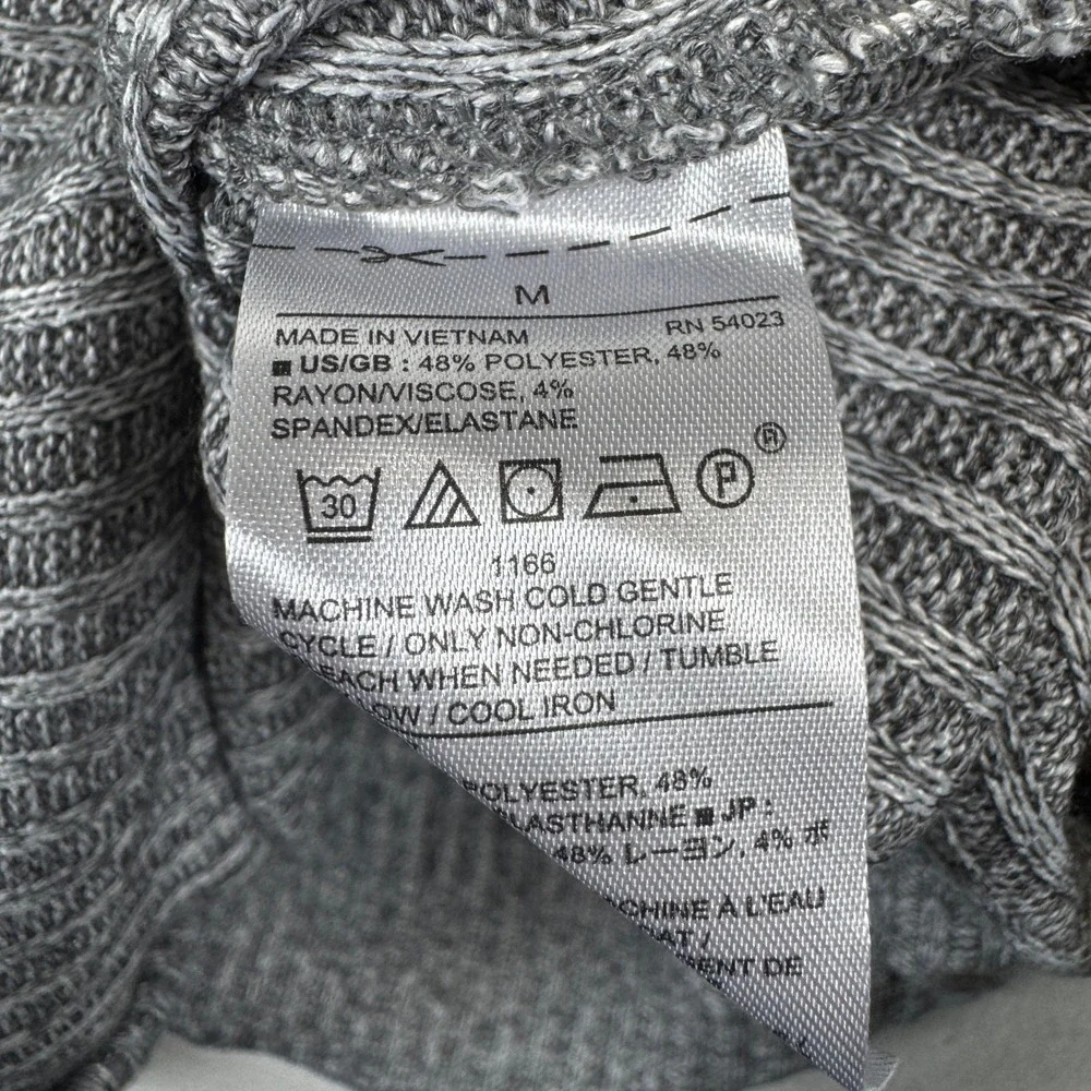 Banana Republic Ribbed Knit Midi Skirt Gray Career Casual Stretch‎ Women's M NWT